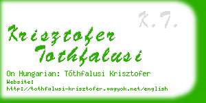 krisztofer tothfalusi business card
